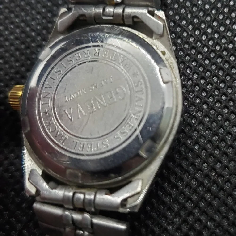 Geneva Superlative Chronometer Silver & Gold Watch